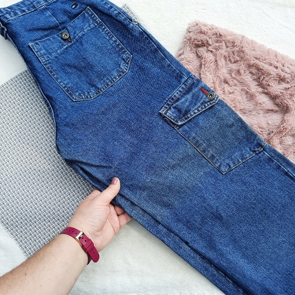 Vintage Tommy Hilfiger Y2K Crop Jeans Cargo Pocket Hi Rise Mom Denim NEW - Picture 12 of 13
